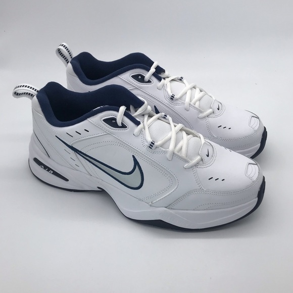 Nike Men's Air Monarch IV White/Blue Shoes - Picture 3 of 7